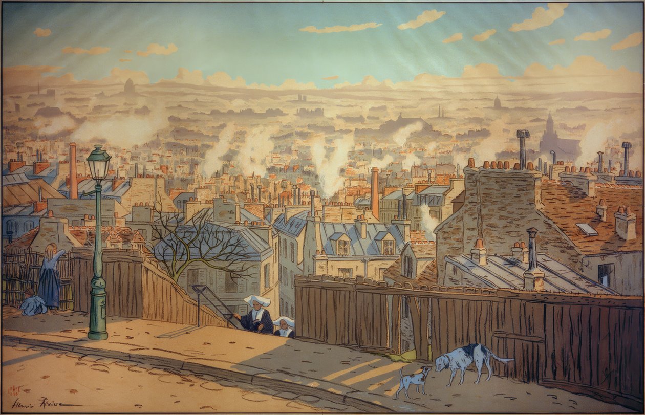 Paris med utsikt over Montmartre av Henri Rivière