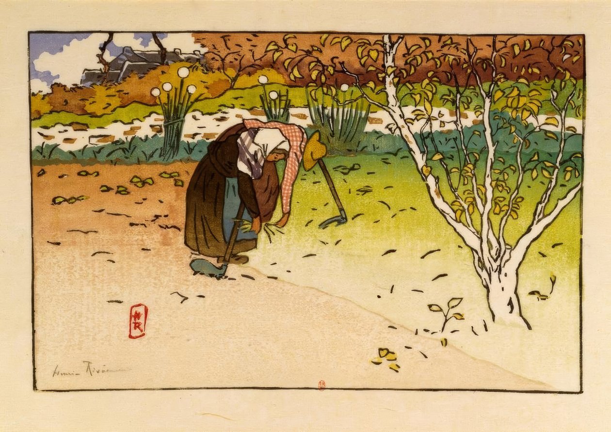 Grønnsakshage i Ville-Hue (Saint-Briac) av Henri Rivière