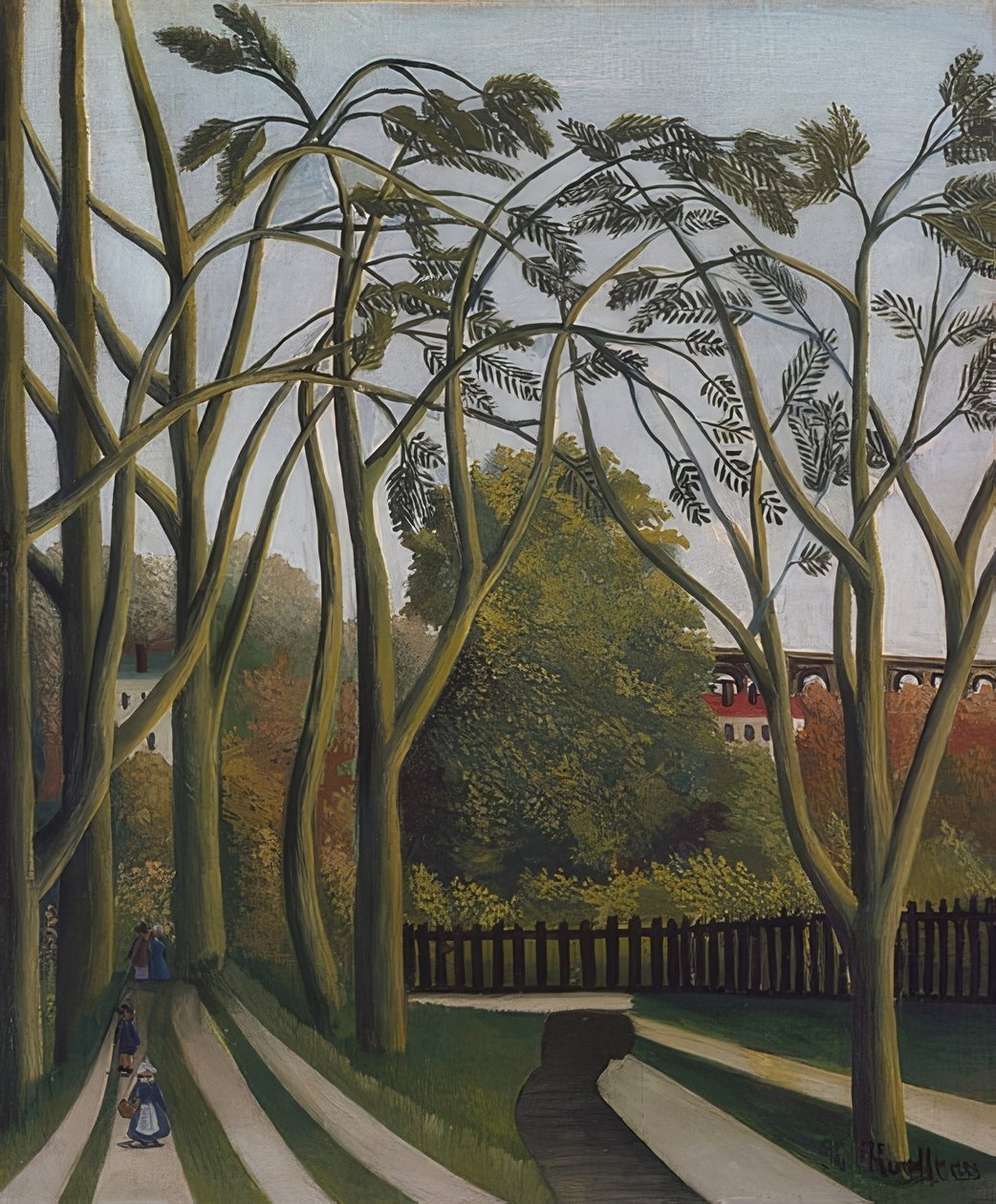 På bredden av Bièvre nær Bicêtre. Omtrent 1908-09 av Henri Rousseau