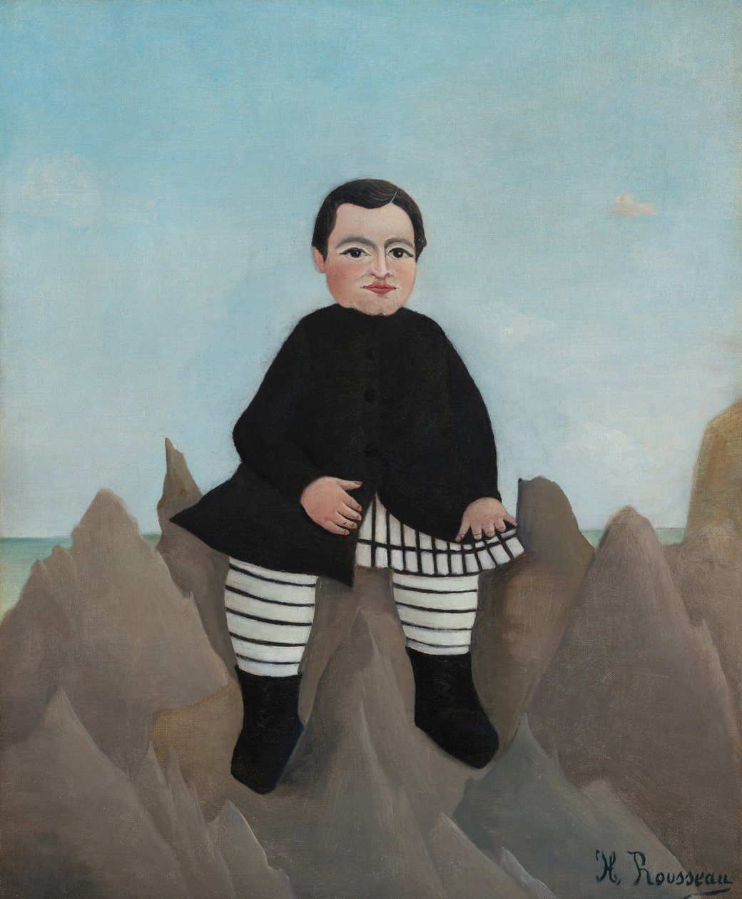 Gutt på klippene av Henri Rousseau