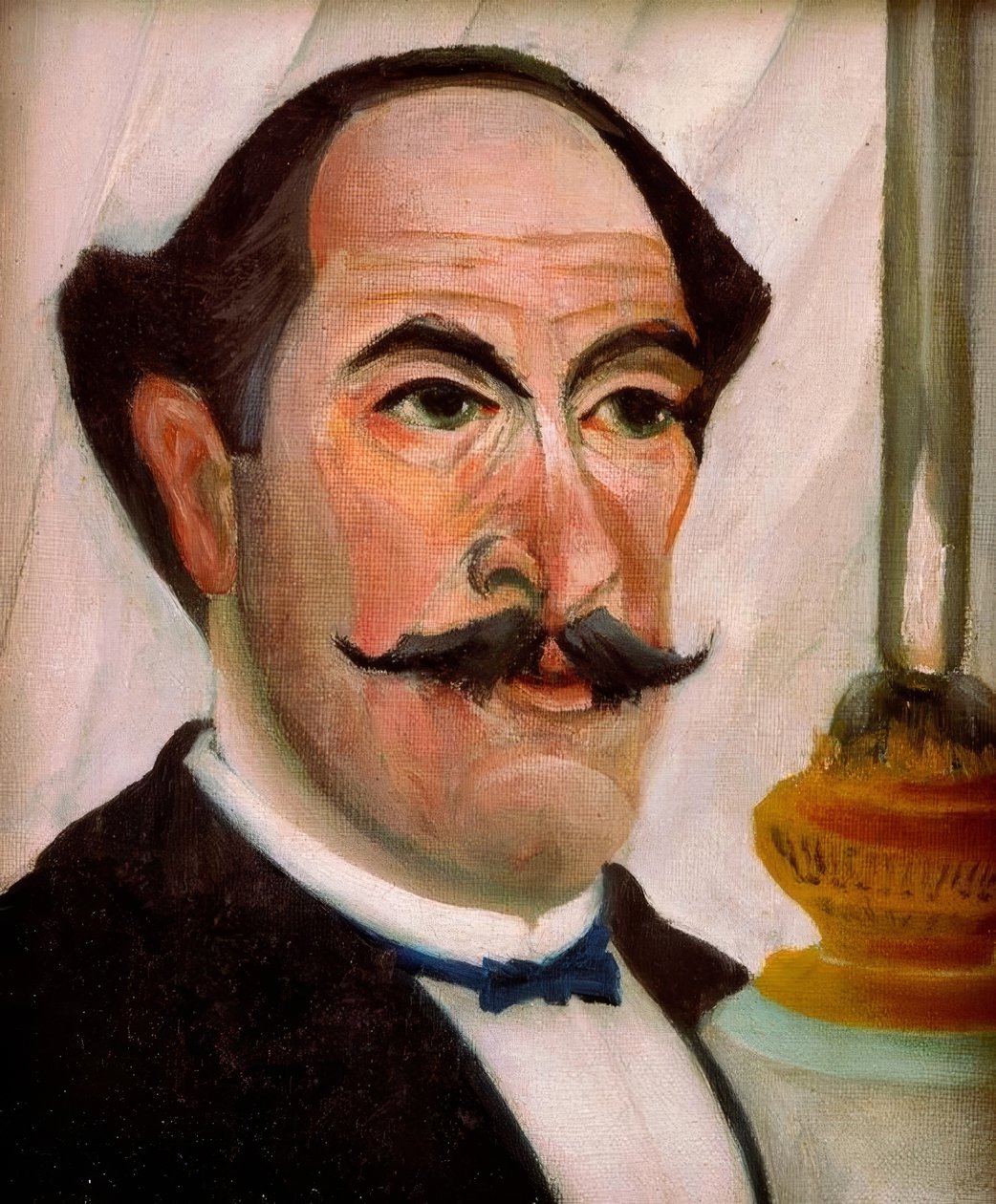 Portrett av kunstneren av seg selv med en lampe av Henri Rousseau