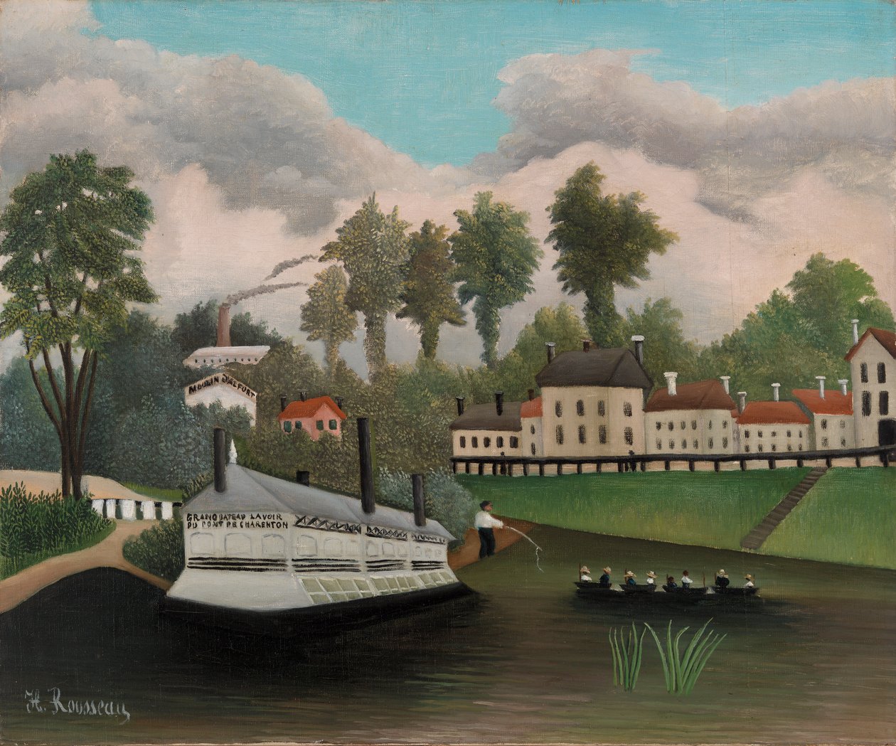 Vaskebåten til Pont de Charenton av Henri Rousseau