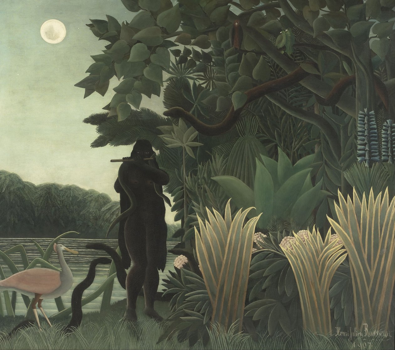 Slangebekjemperen, 1907 av Henri Rousseau