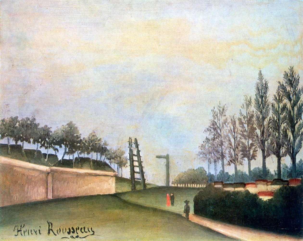 Utsikt over festningsverkene til venstre for Vanves-porten, 1909 av Henri Rousseau