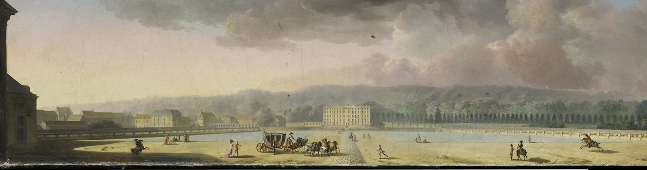 Utsikt over et palass i et kupert landskap av Henri Sallembier