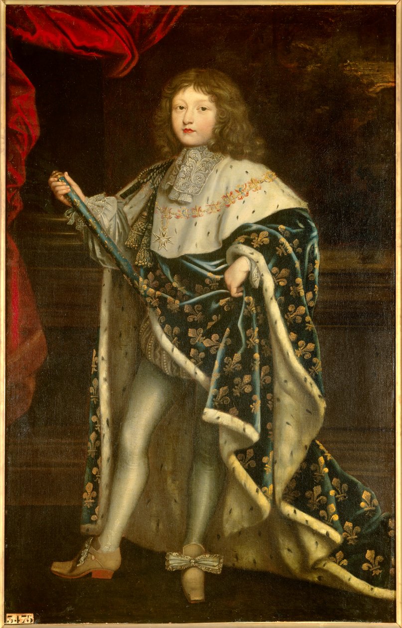 Portrett av Louis XIV barn (1638 - 1715) i hellig drakt. Maleri av Henri Testelin (1616 - 1695) av Henri Testelin