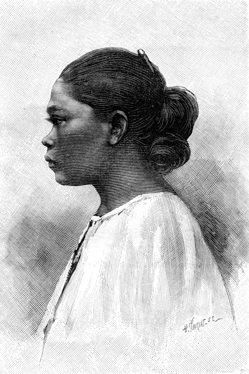 Malaysisk kvinne, 1800-tallet av Henri Thiriat