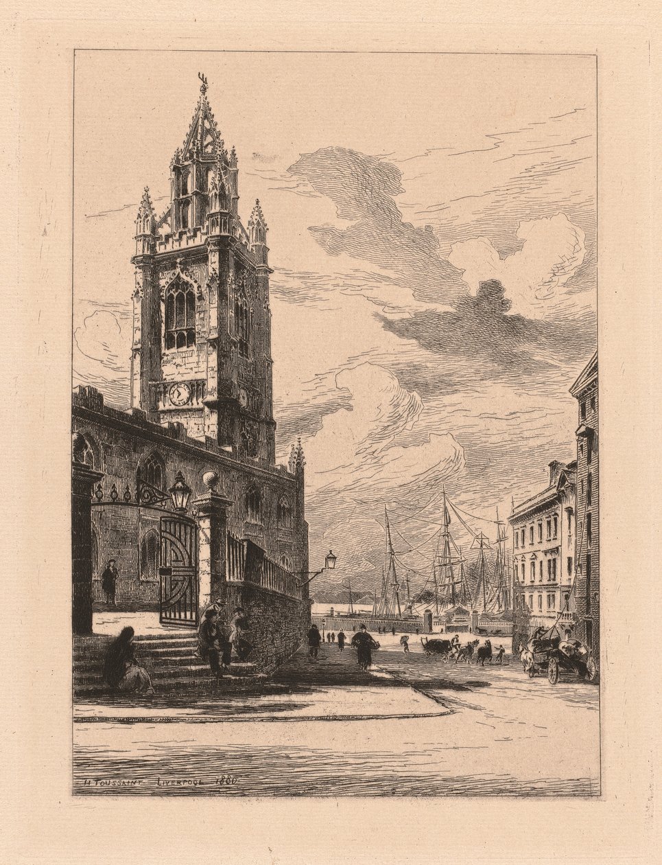 St. Nicholas Church, Liverpool av Henri Toussaint