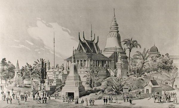 Det kambodsjanske palasset på Trocadero, verdensutstillingen i 1900 av Henri Toussaint