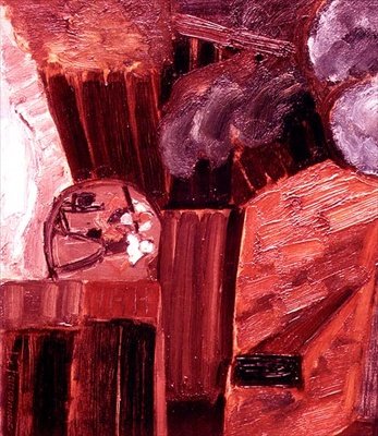 Nederlandsk gårdshus med figurer i Zeeland, ca. 1915 av Henri Victor Gabriel Le Fauconnier