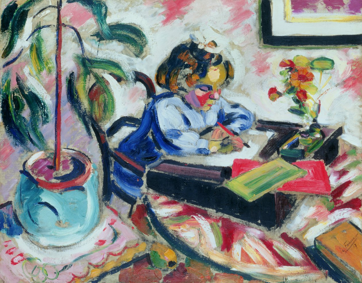 Lille skolejente av Henri Victor Gabriel Le Fauconnier