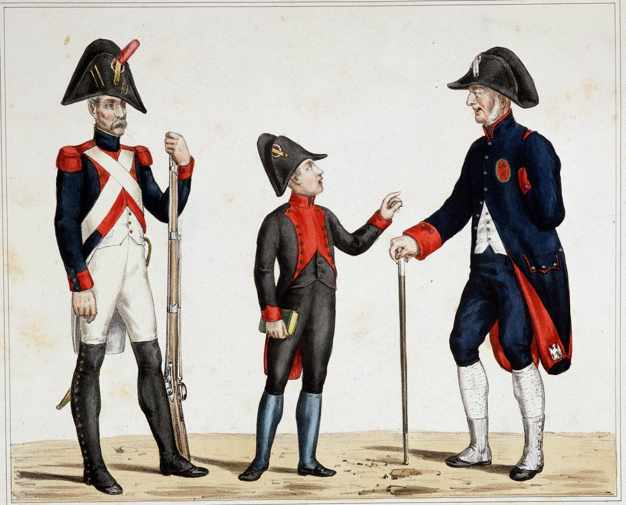 En veteran fra armees, en elev ved Lycee Napoleon og en krigsinvalid av Henri Villain