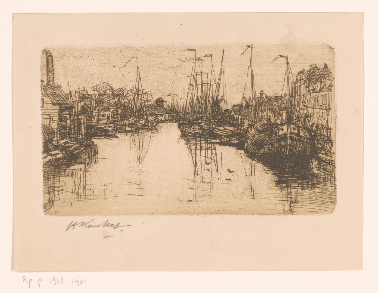 byens kanal av Henri Wouters (signed by artist)