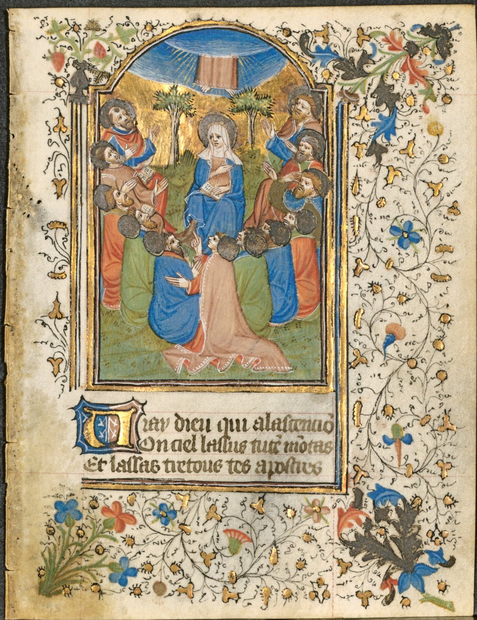 The Ascension: Leaf from a Book of Hours (4 av 6 utskårne blader) av Henri d