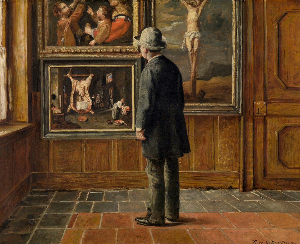 Malerier i "Terninckgesticht" i Antwerpen (olje på lerret) av Henri de Braekeleer
