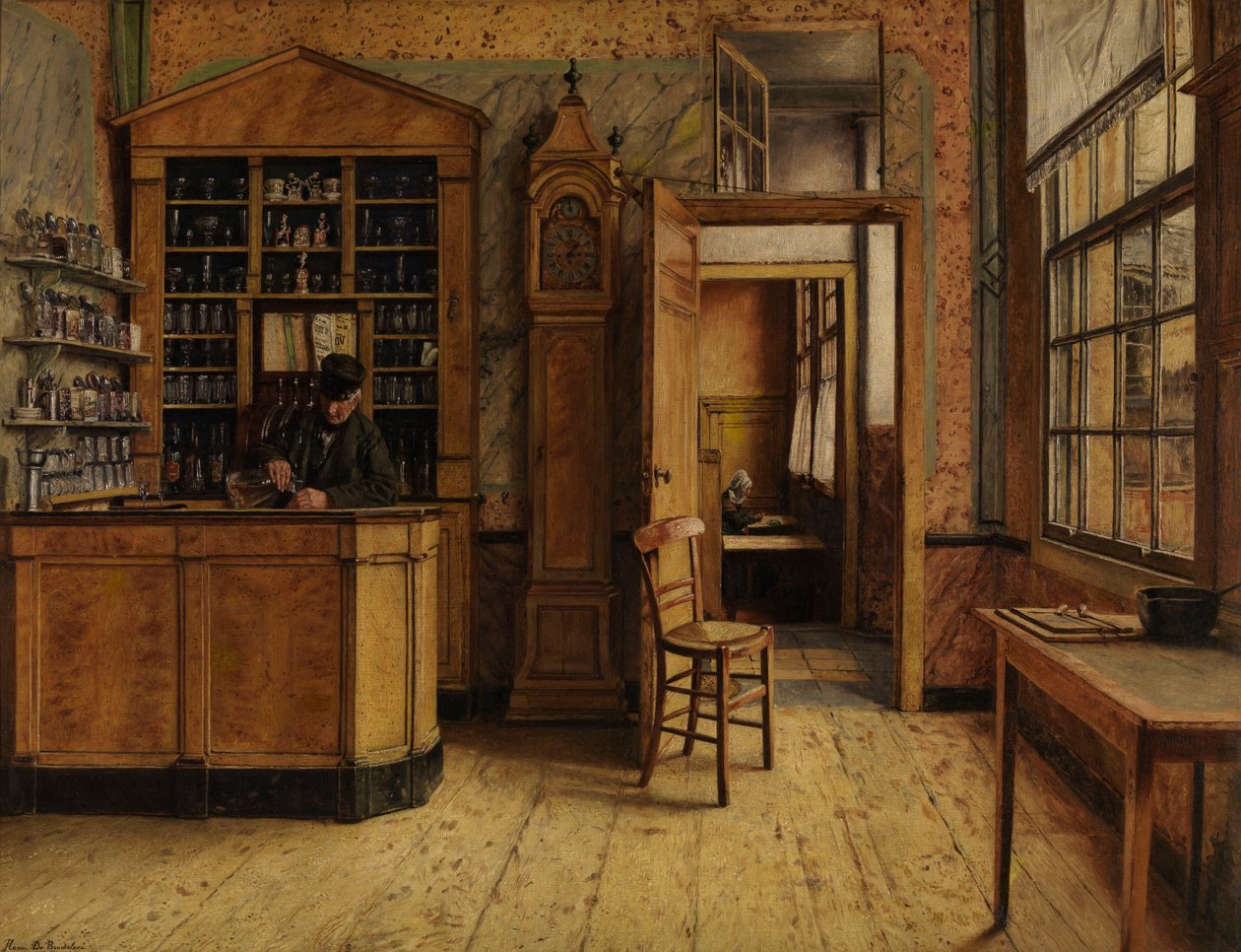 The Old Inn 'Het Loodshuis' i Antwerpen (olje på lerret) av Henri de Braekeleer