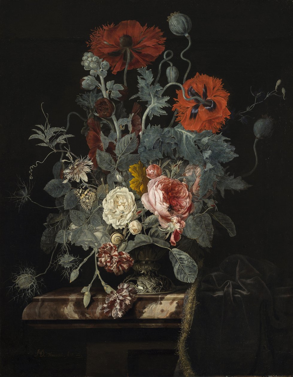 Blomsterstilleben, 1665 av Henri de Fromantiou