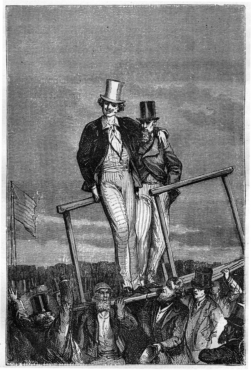 Illustrasjon av boken "Fra jorden til månen" av Jules Verne, Hetzel-utgaven - Les voyages extraordinaire av Henri de Montaut