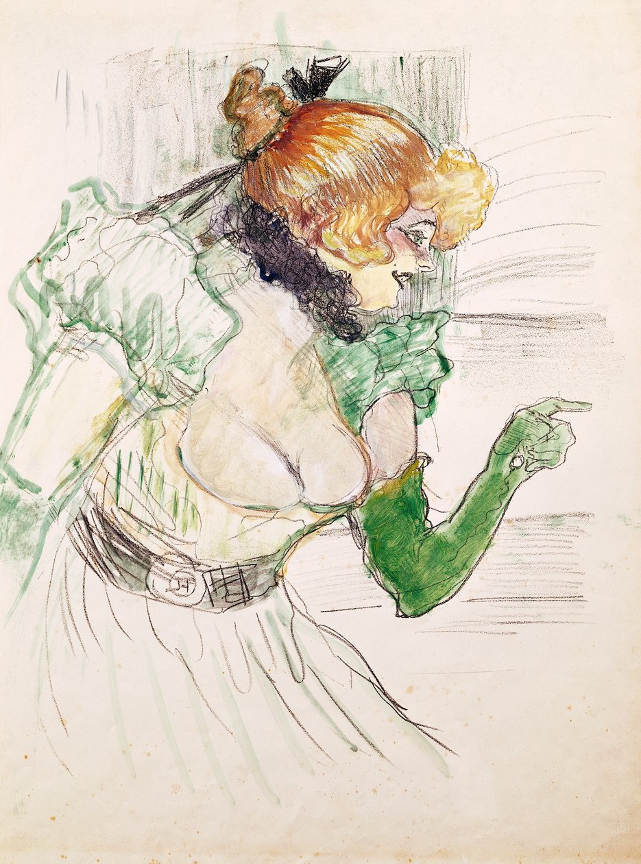 Artist med grønne hansker - Singer Dolly fra Star at Le Havre av Henri de Toulouse Lautrec