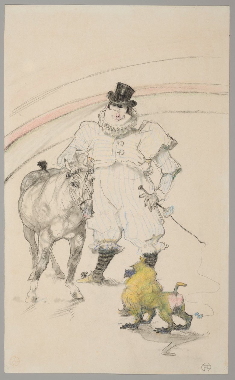 På sirkuset: Trente ponnier og bavianer av Henri de Toulouse-Lautrec