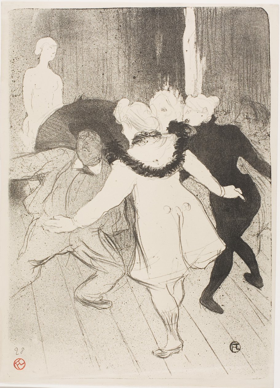 At the Folies-Bergere: The Modesty of Monsieur Prudhomme av Henri de Toulouse-Lautrec