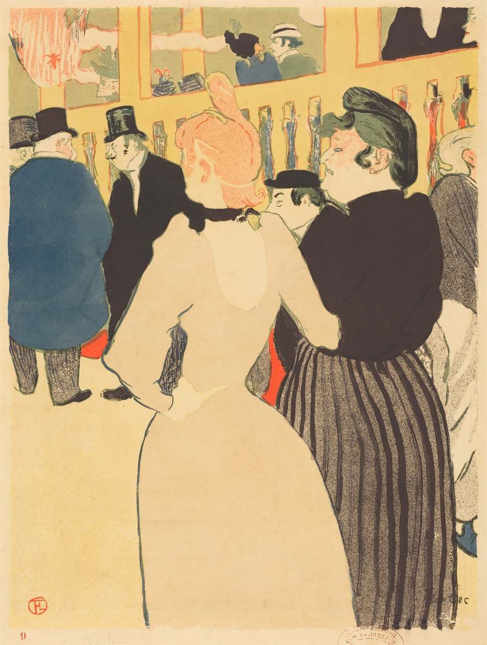 På Moulin Rouge, La Goulue og hennes søster av Henri de Toulouse-Lautrec