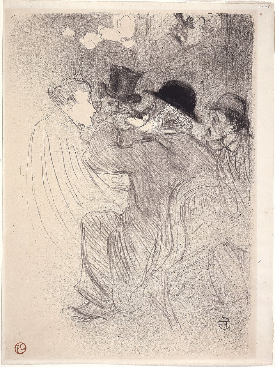 At the Moulin Rouge: A Rude! En skikkelig frekk! (At The Moulin Rouge - A Rude! A True Rude!) 1893 (litografi) av Henri de Toulouse Lautrec