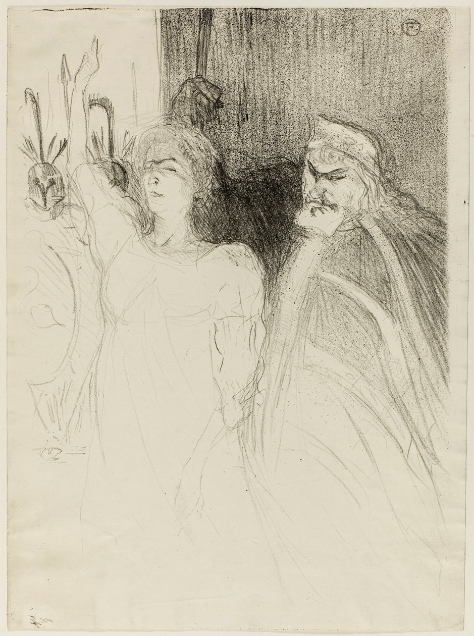 Bartet og Mounet-Sully, i Antigone av Henri de Toulouse-Lautrec
