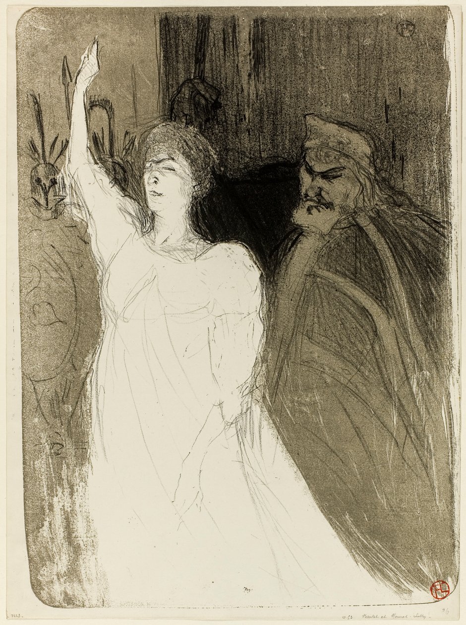 Bartet og Mounet-Sully, i Antigone av Henri de Toulouse-Lautrec