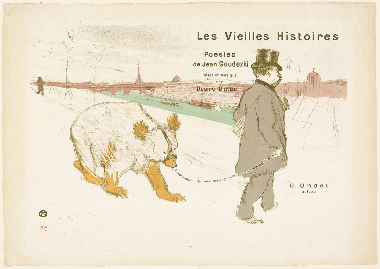Cover og frontispice til Les Vieilles Histoires (gamle historier) av Henri de Toulouse Lautrec
