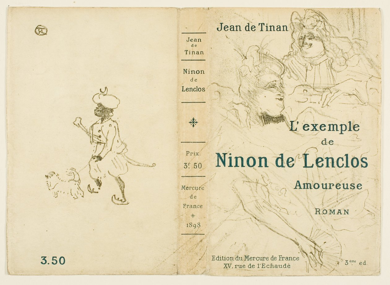 Omslag til Eksemplet med Ninon de Lenclos i kjærlighet av Henri de Toulouse-Lautrec