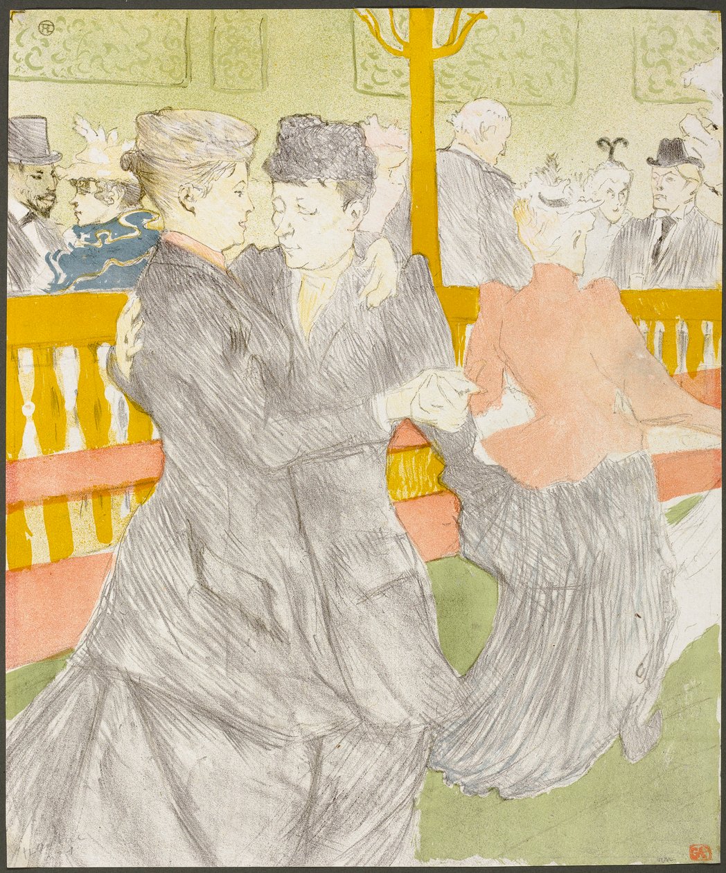 Dans på Moulin Rouge av Henri de Toulouse-Lautrec