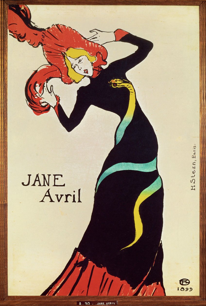 Danser Jane Avril. Plakat (plakat) av Henri de Toulouse-Lautrec