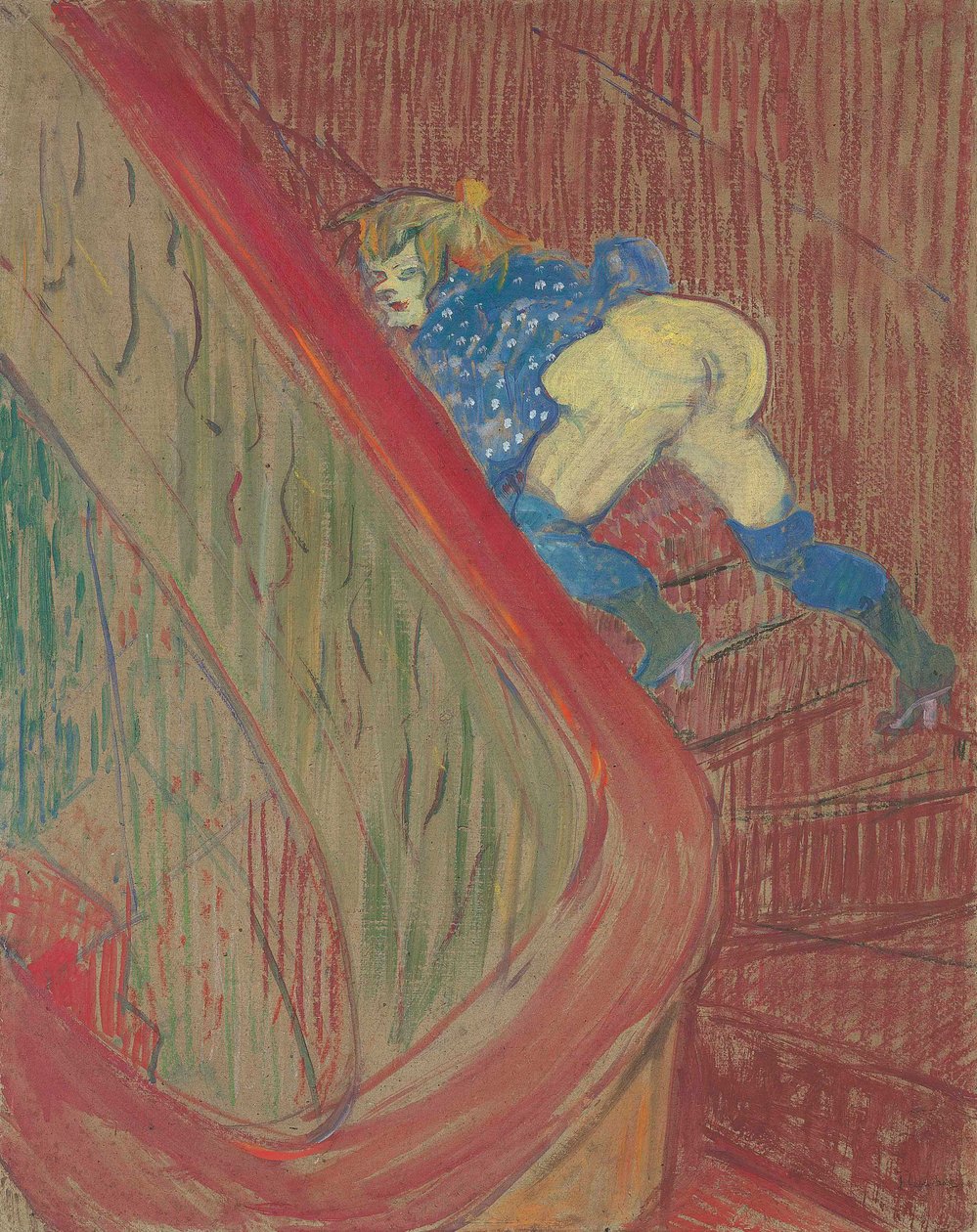På trappene til rue des Moulins av Henri de Toulouse Lautrec