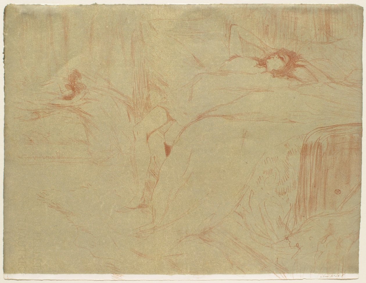 Elles: Kvinne som ligger på ryggen - Matthet av Henri de Toulouse-Lautrec