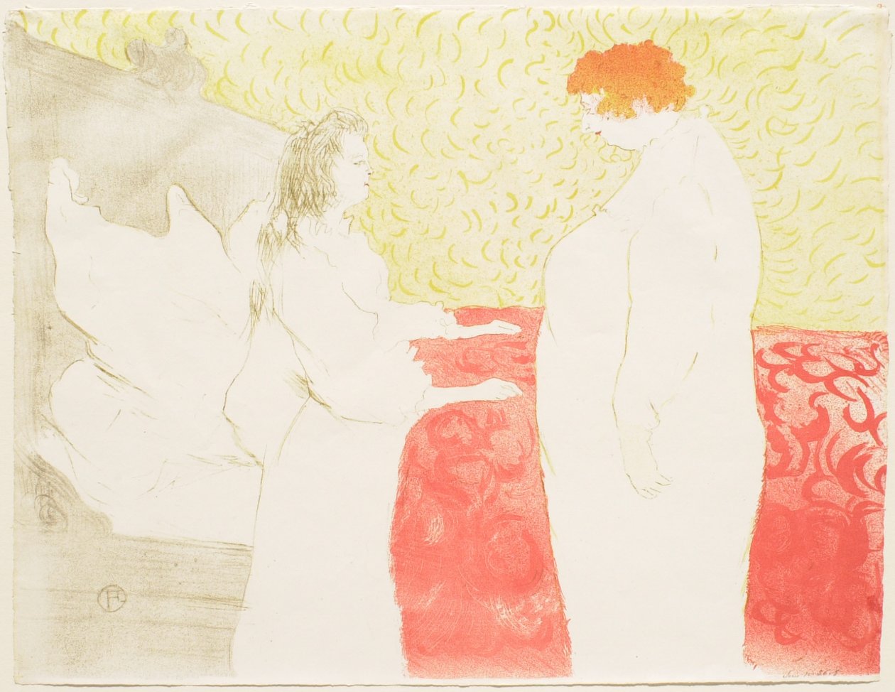 Elles: Kvinne i seng, sett i profil - Oppvåkningen av Henri de Toulouse-Lautrec