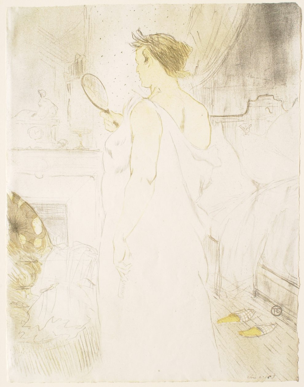 Elles: kvinne med speil av Henri de Toulouse-Lautrec