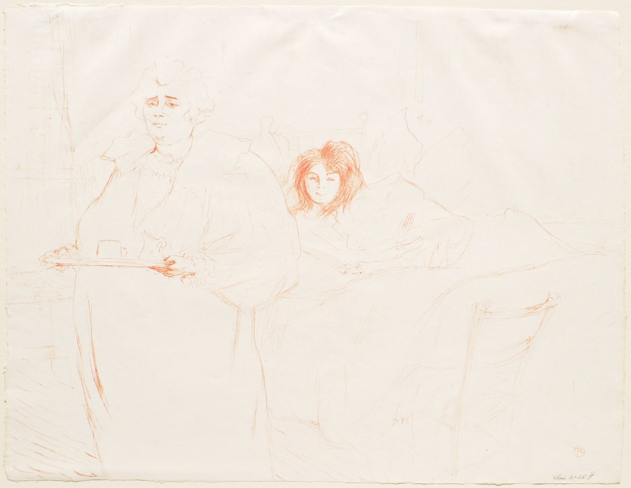 Elles: Kvinne med brett: Frokost - Mme Baron og Mlle Popo av Henri de Toulouse-Lautrec