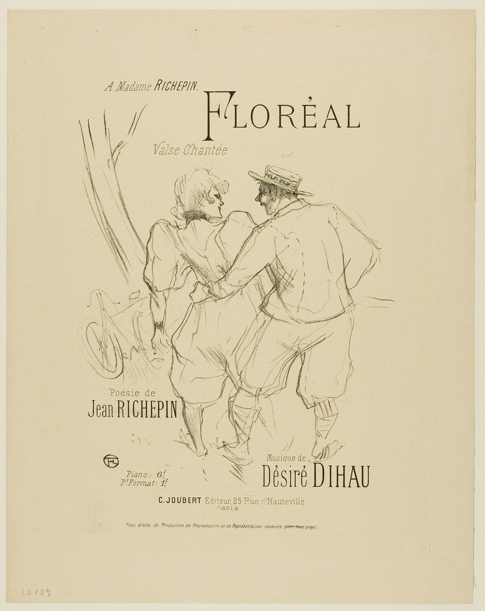 Floréal, fra Melodier av Désiré Dihau av Henri de Toulouse-Lautrec