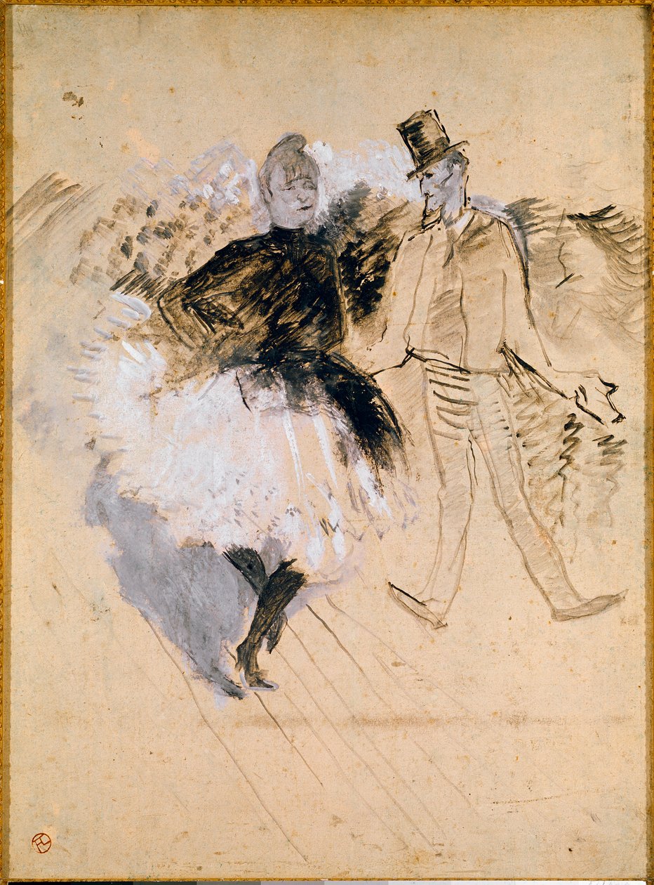 Goulue og Valentin le Desosse ved Moulin de la Galette av Henri de Toulouse Lautrec