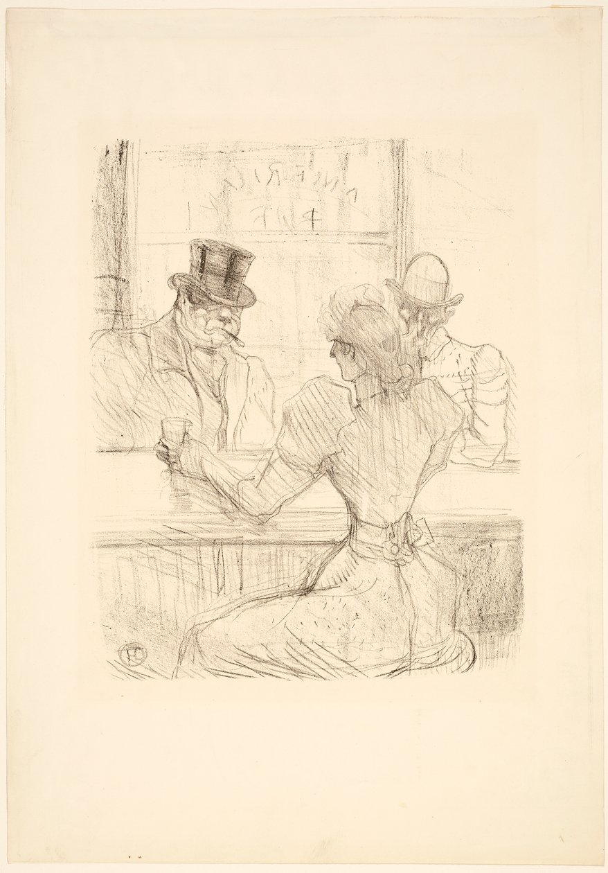 I Picton Bar (American Bar), rue Scribe av Henri de Toulouse-Lautrec
