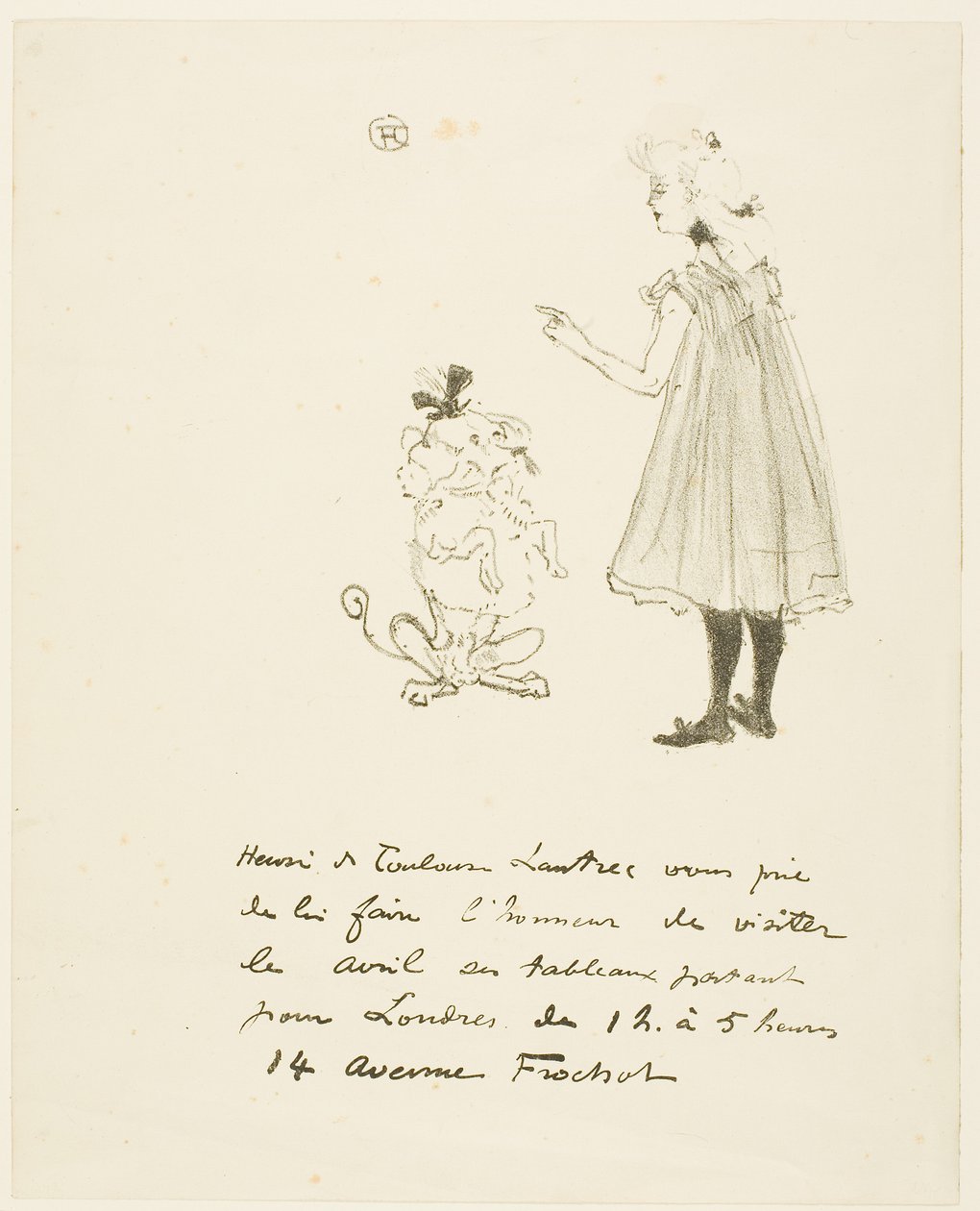 Invitasjon til utstilling av Henri de Toulouse-Lautrec