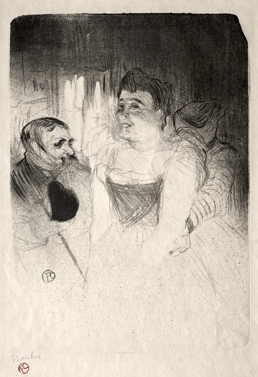 Judic in the Loge av Henri de Toulouse-Lautrec