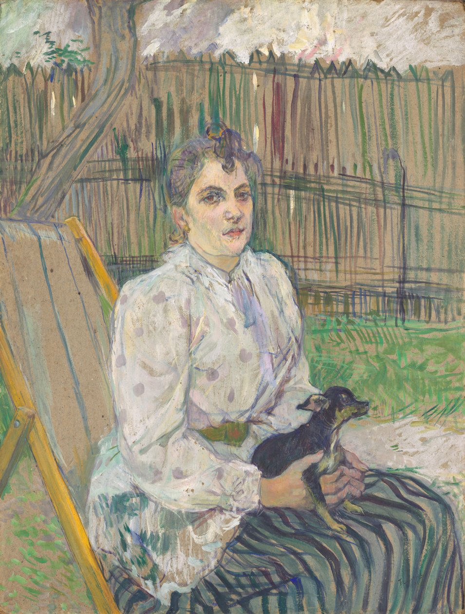 Dame med en hund av Henri de Toulouse-Lautrec