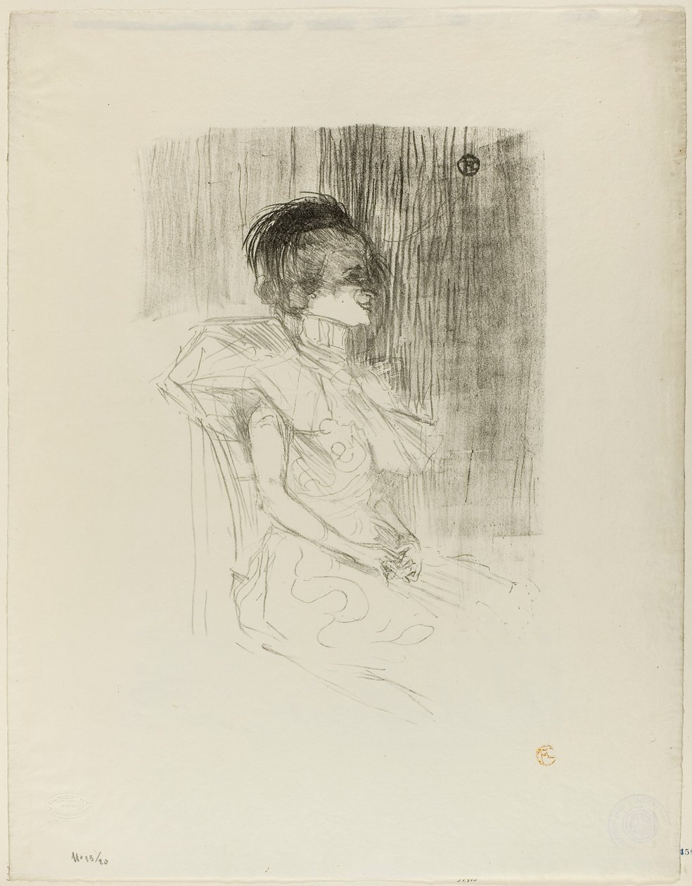 Långiver Sittende av Henri de Toulouse-Lautrec