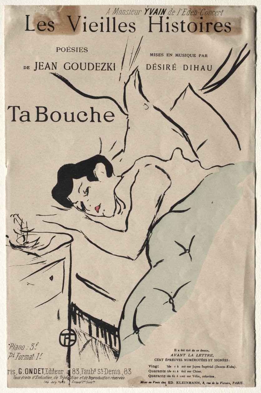De gamle historiene: Din munn av Henri de Toulouse-Lautrec