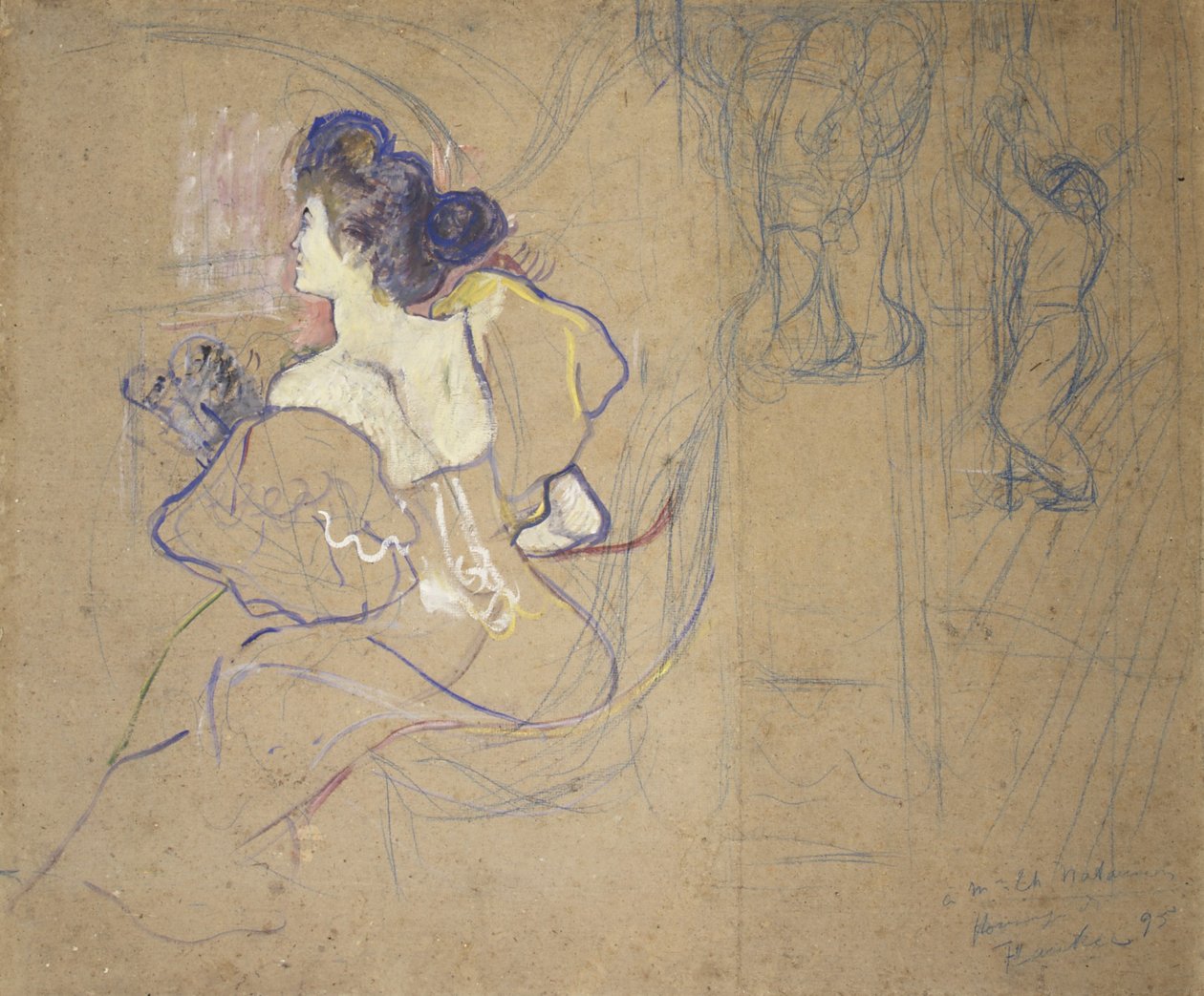 Madame Thadée Natanson (Misia Godebska, 1872-1950) på teatret av Henri de Toulouse-Lautrec