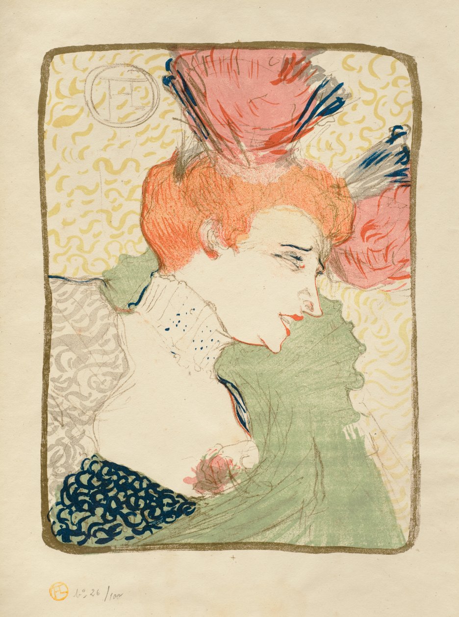 Mademoiselle Marcelle Lender, brystbilde av Henri de Toulouse-Lautrec