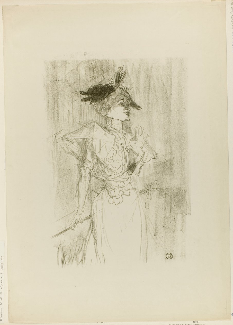 Mademoiselle Marcelle Lender, stående av Henri de Toulouse-Lautrec