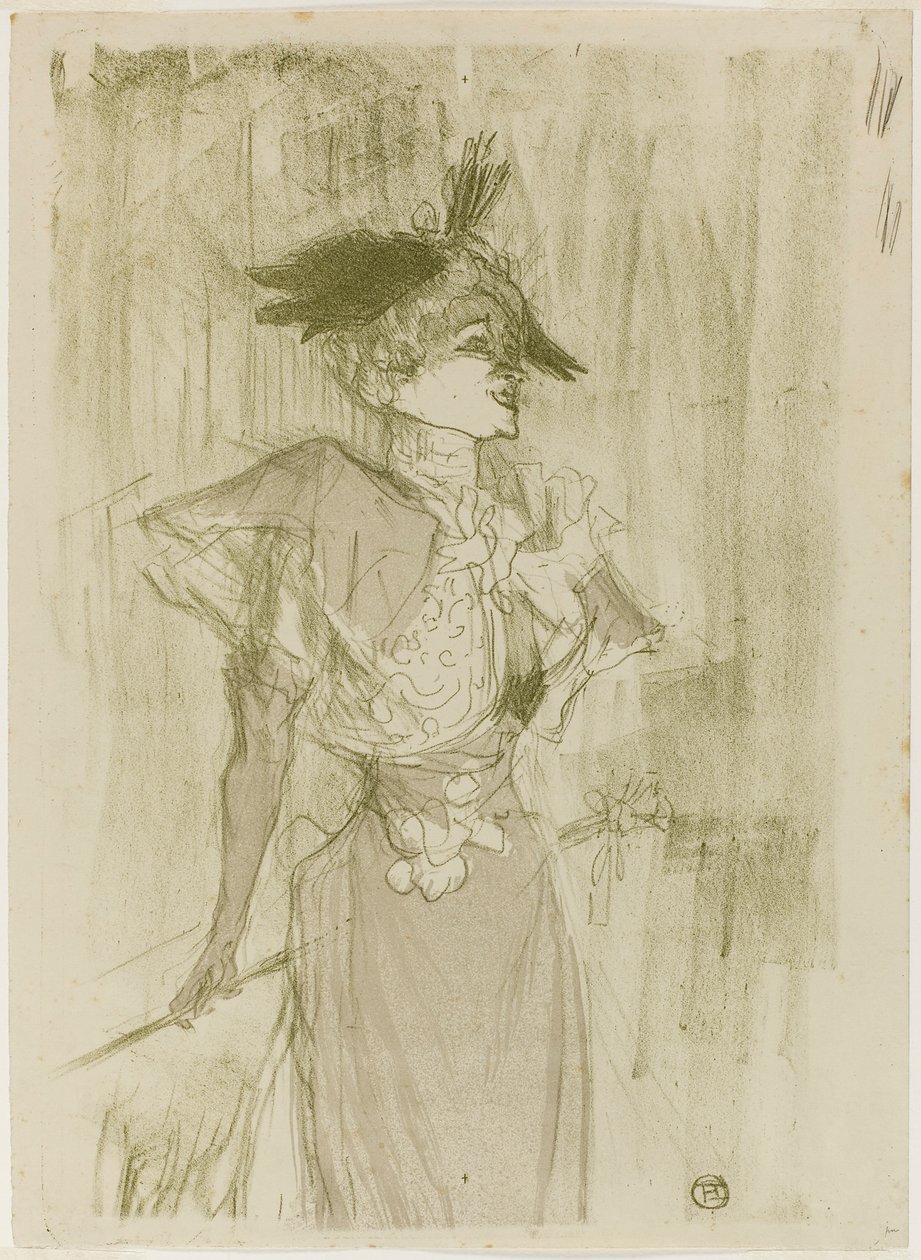 Mademoiselle Marcelle Lender, stående av Henri de Toulouse-Lautrec